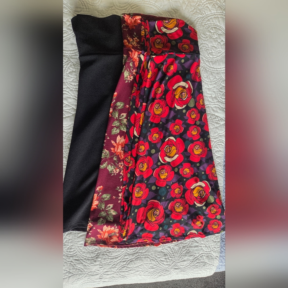 LuLaRoe Black Fabric with Multicolor Label